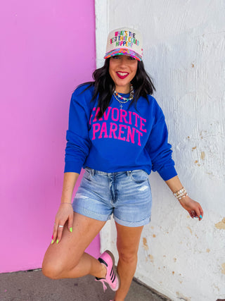 Favorite Parent Crewneck-Royal Blue