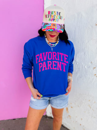 Favorite Parent Crewneck-Royal Blue