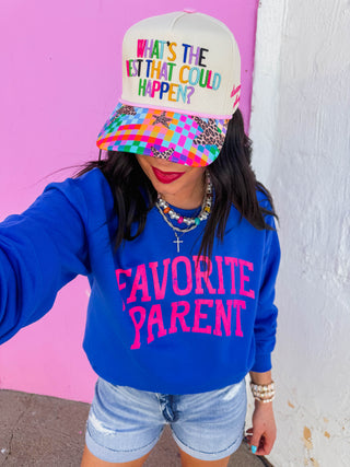 Favorite Parent Crewneck-Royal Blue