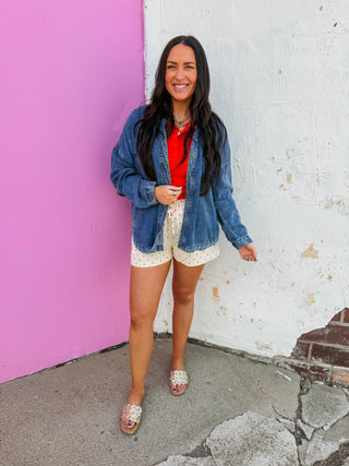 Bianca Button Down Tee-Tomato