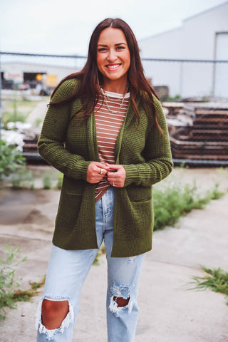 Ember Cardigan-Olive