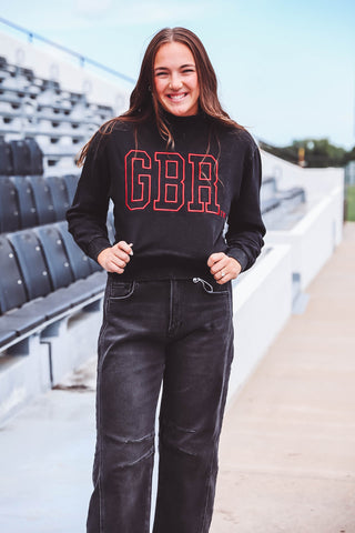 Nebraska Oversized Outline Cropped Crewneck