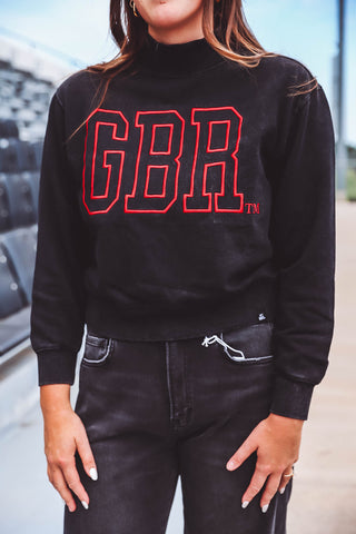 Nebraska Oversized Outline Cropped Crewneck