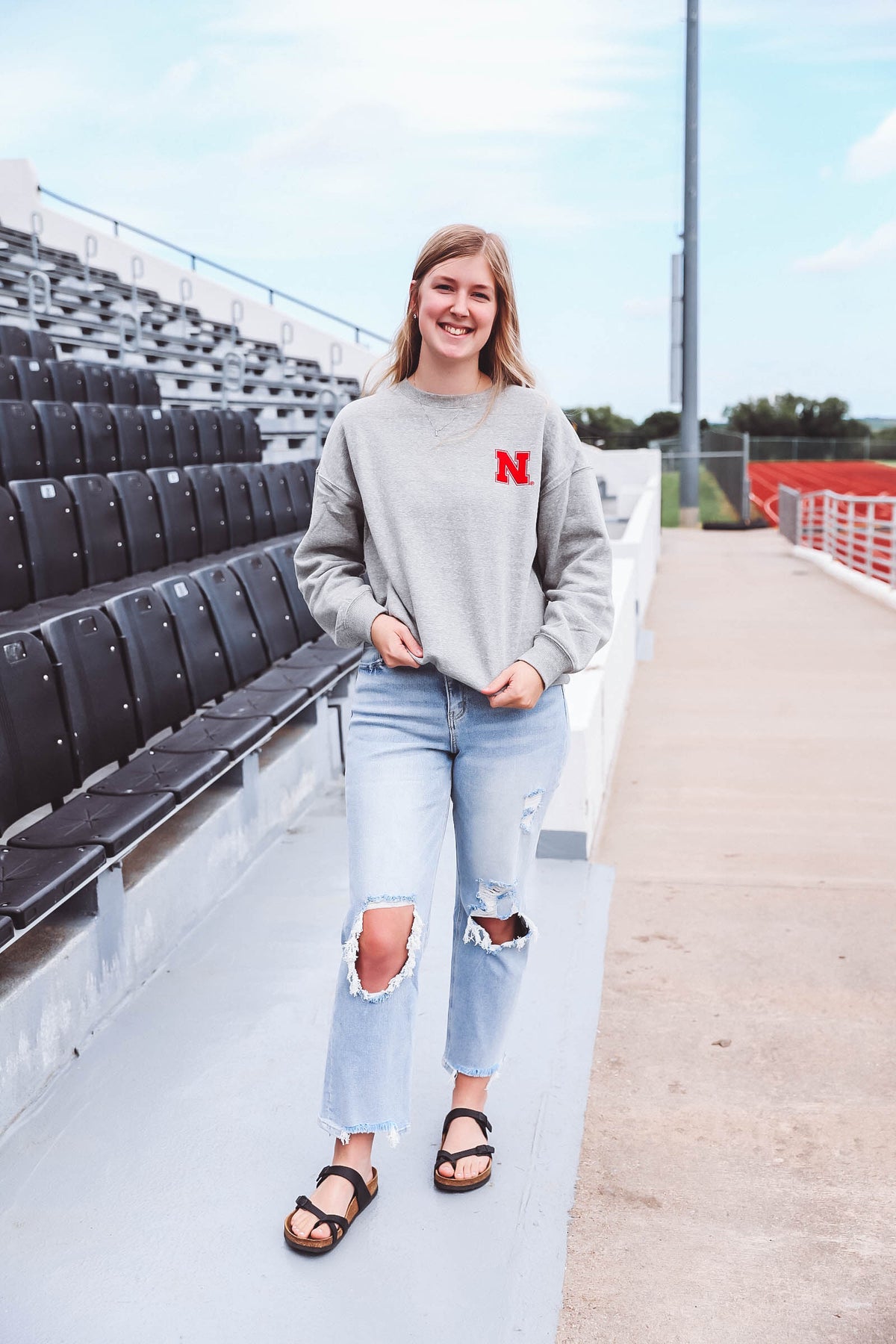 Nebraska Barkley Split Sleeve Crewneck