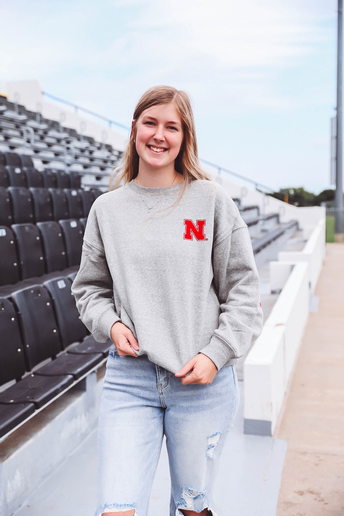 Nebraska Barkley Split Sleeve Crewneck