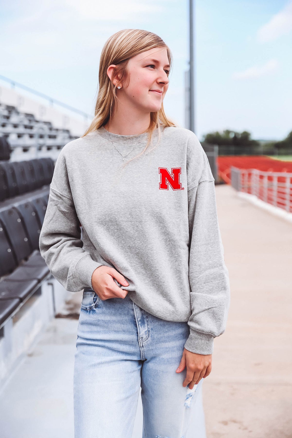 Nebraska Barkley Split Sleeve Crewneck