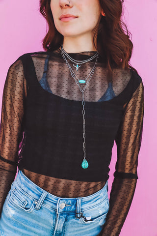 Long Layered Choker Pendant Necklace