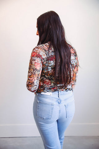 Gabrielle Floral Mesh Top