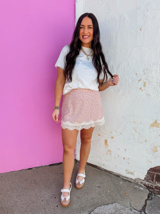 Maisie Floral Mini Skort-Blush/Mauve