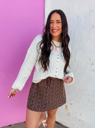 Brixton Floral Mini Skirt-Choco/Cream