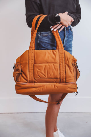 Brooke Puffy Duffle Bag-Nutmeg