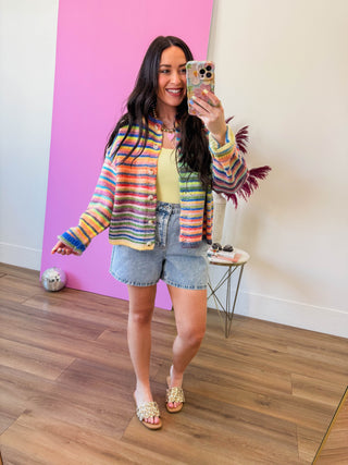 Over The Rainbow Cardigan-Sky/Purple