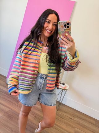 Over The Rainbow Cardigan-Sky/Purple