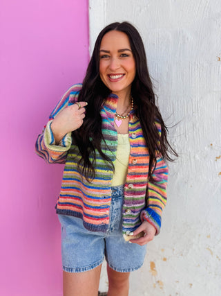 Over The Rainbow Cardigan-Sky/Purple