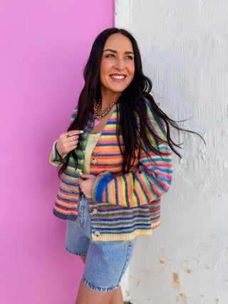 Over The Rainbow Cardigan-Sky/Purple