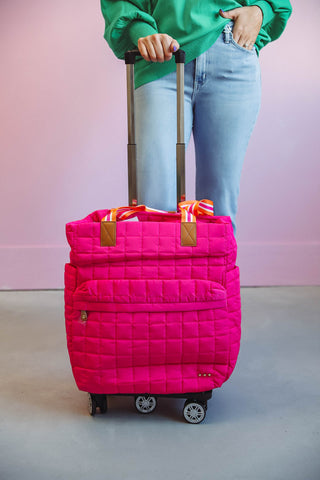 Tenley Quilted Roller Bag-Fuchsia