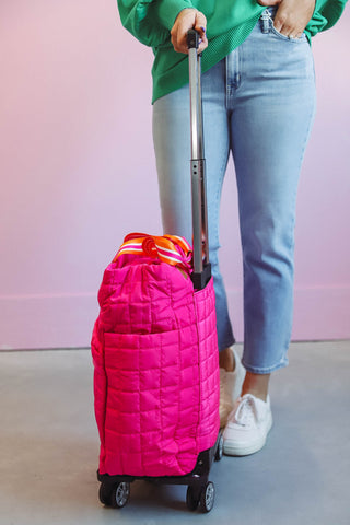 Tenley Quilted Roller Bag-Fuchsia