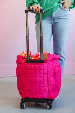 Tenley Quilted Roller Bag-Fuchsia