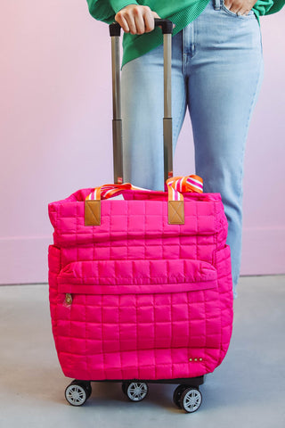 Tenley Quilted Roller Bag-Fuchsia