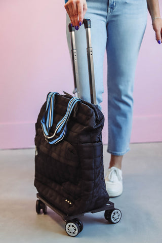 Tenley Quilted Roller Bag-Black