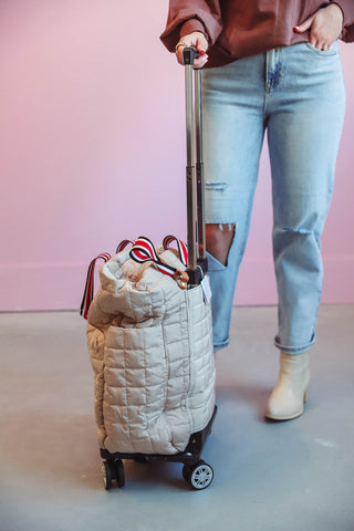 Tenley Quilted Roller Bag-Tan