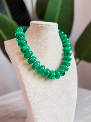 Sugar Beads Necklace & Bracelet Set-Green