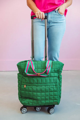 Tenley Quilted Roller Bag-Emerald