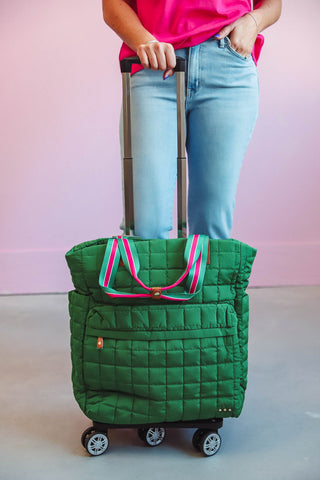 Tenley Quilted Roller Bag-Emerald