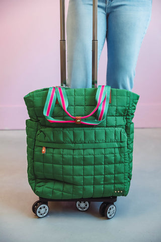 Tenley Quilted Roller Bag-Emerald