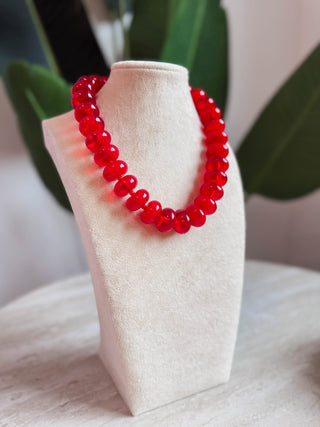 Sugar Bead Red Necklace