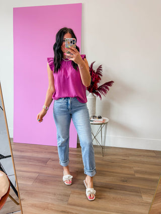 Molly High Rise Cuffed Denim-Light Wash