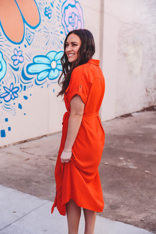 Traci Midi Dress-Tomato