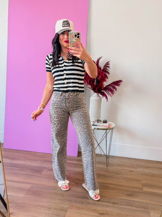 Masyn Striped Knit Top