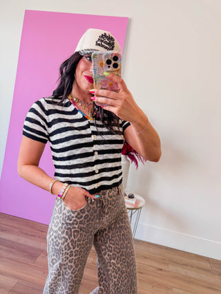 Masyn Striped Knit Top