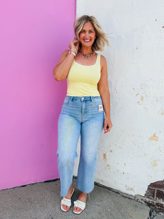 Monroe Striped Tank-Yellow