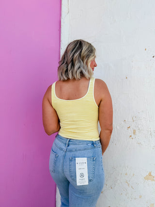 Monroe Striped Tank-Yellow