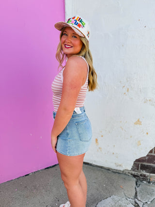Cool Girl Striped Tank-Pearl Blush