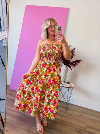 Beach Day Floral Midi Dress