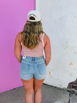 Cool Girl Striped Tank-Pearl Blush