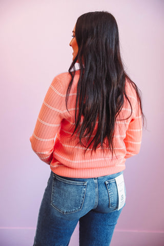 Mckenna Striped Sweater-Peach