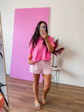 Pink Sugar Gingham Shorts