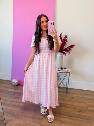 Kinley Gingham Midi Dress