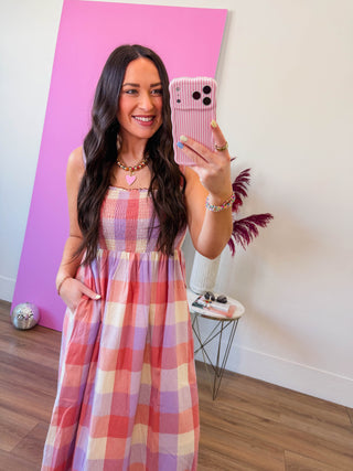 Pretty In Plaid Midi Dress