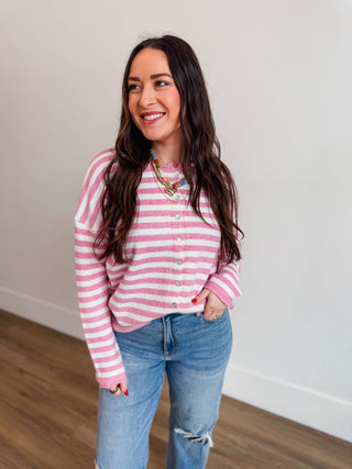 Take It Easy Cardigan-Light Pink