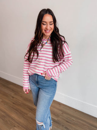 Take It Easy Cardigan-Light Pink