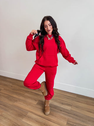 Cozy On Up Joggers-Red