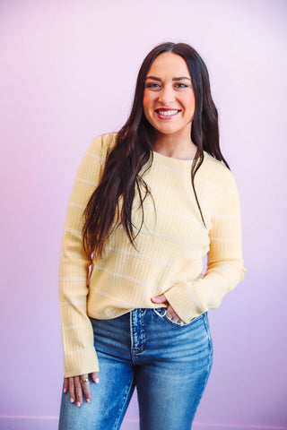 Mckenna Striped Sweater-Yellow