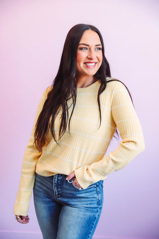 Mckenna Striped Sweater-Yellow