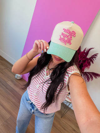 Emily Striped Sweater Vest-Pink