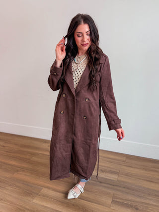 Liv Suede Trench Coat